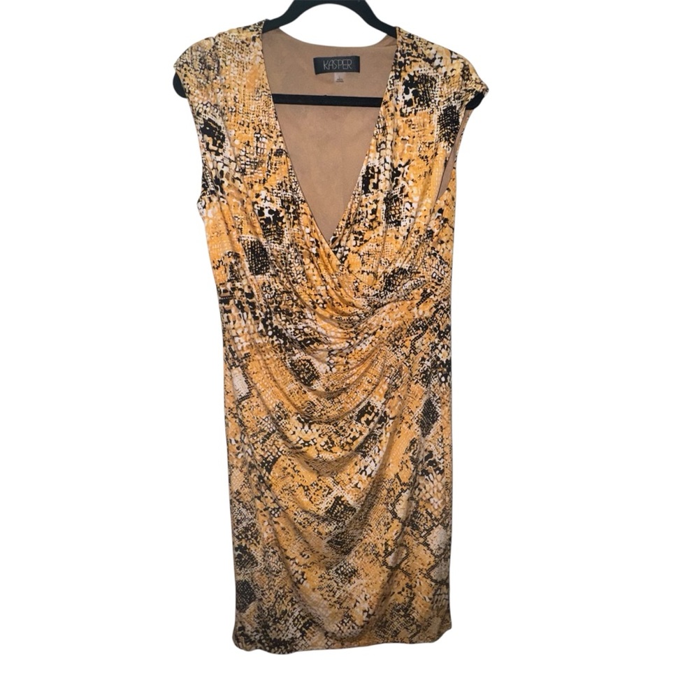 Kasper Women's Snake Print Midi Dress - Gold and Black